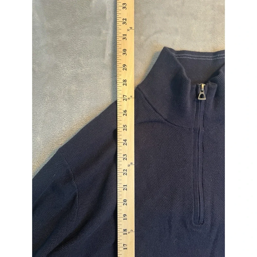 Polo Ralph Lauren Mens Sweater XXL Navy Blue Pima Cotton Pullover Quarter Zip